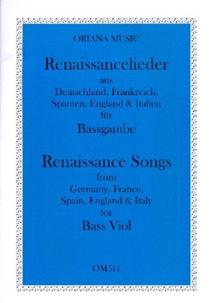 Renaissance-Lieder f�r 1-2 Bassgamben Spielpartitur