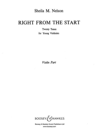 Right from the Start f�r Violine und Klavier Einzelstimme
