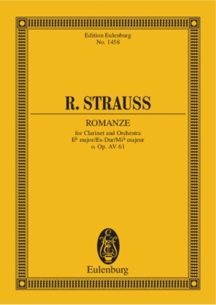 Romanze Es-Dur AV61 f�r Klarinette und Orchester Studienpartitur