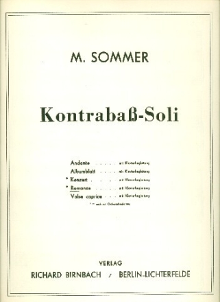 Romanze f�r Kontraba� und Klavier