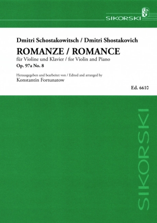 Romanze Nr.8 op.97a f�r Violine und Klavier