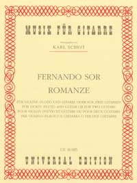 Romanze op.posth. f�r Violine (Fl�te) und Gitarre oder f�r 2 Fl�ten Spielpartitur