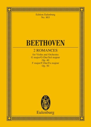 Romanzen G-Dur op.40 und F-Dur op.50 f�r Violine und Orchester Studienpartitur
