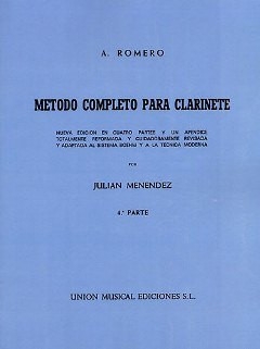 Romero Metodo Completo Para Clarinete Part 4 clarinet buch