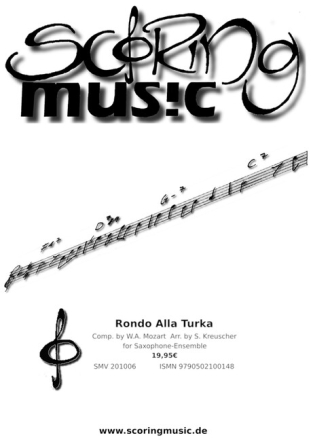Rondo alla turca KV331 f�r 3-5 Saxophone (Klavier ad lib) Partitur und Stimmen