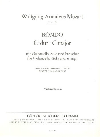 Rondo C-Dur KV373 f�r Violoncello solo und Streicher Violoncello solo