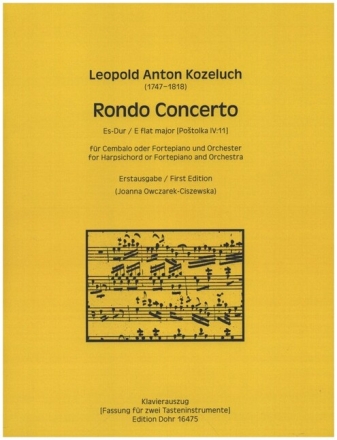 Rondo Concerto Es-Dur f�r Cembalo oder Fortepiano und Orchester Klavierauszug