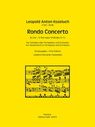 Rondo Concerto Es-Dur f�r Cembalo oder Fortepiano und Orchester Partitur