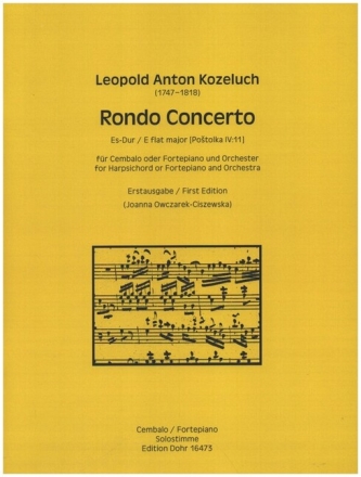Rondo Concerto Es-Dur f�r Cembalo oder Fortepiano und Orchester Solostimme