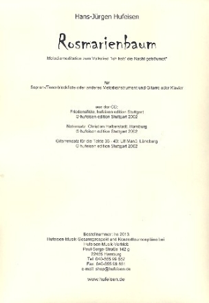 Rosmarienbaum (f�r Blockfl�te S/T und Gitarre/Klavier)