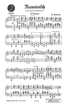 Rum�nisch f�r Violine und Klavier