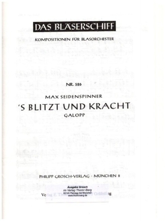 S blitzt und kracht f�r Blasorchester Direktion in b und Stimmen