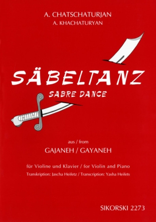 S�beltanz aus 'Gajaneh' f�r Violine und Klavier