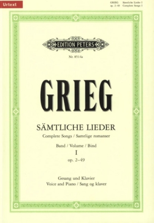 S�mtliche Lieder Band 1 op.2-49 f�r Singstimme und Klavier (dt/en/norw)
