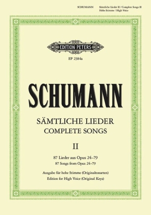 S�mtliche Lieder Band 2 f�r Gesang (hoch) und Klavier (dt)