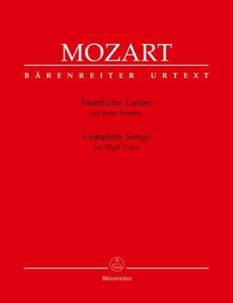 S�mtliche Lieder f�r hohe Singstimme und Klavier
