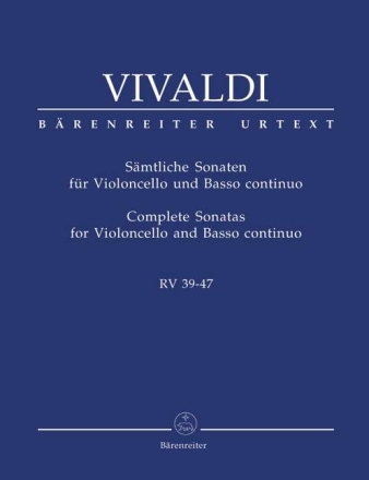 S�mtliche Sonaten RV39-47 f�r Violoncello und Bc Partitur und Stimmen