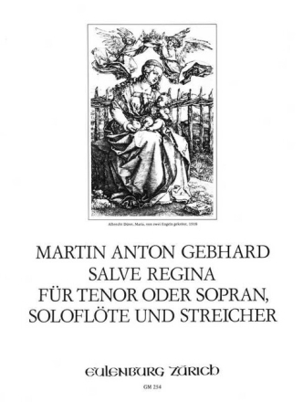 Salve regina f�r Sopran (Tenor), Fl�te und Streicher Partitur und 5 Stimmen