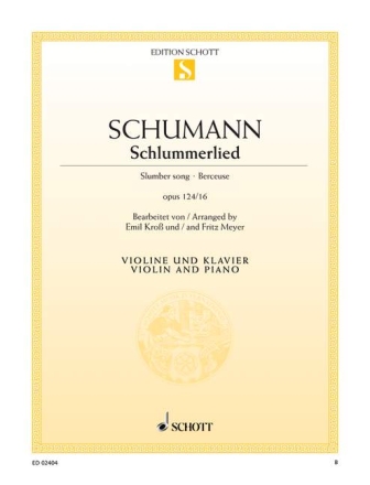 Schlummerlied op. 124/16 f�r Violine und Klavier