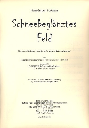 Schneebegl�nztes Feld f�r Sopranblockfl�te und Klavier