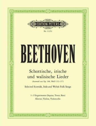 Schottische, irische und walisische Lieder aus op.108 f�r 1-3 Singstimmen, Violine, Violoncello und Klavier Instrumentalstimmen