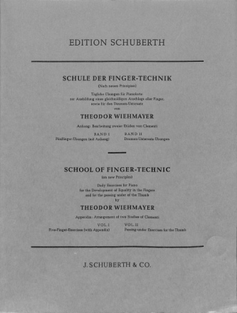Schule der Fingertechnik Band 1 F�nffinger-�bungen (mit Anhang)