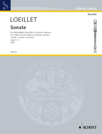 Sechs Sonaten op. 3 f�r Alt-Blockfl�te (Fl�te, Oboe, Violine) und Basso continuo, Violonce