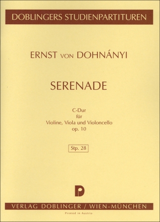 Serenade C-Dur op.10 f�r Streichtrio Studienpartitur