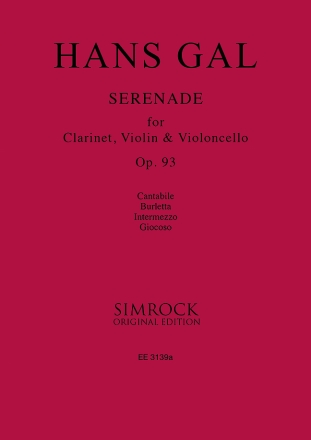 Serenade op.93 f�r Klarinette, Violine und Violoncello Studienpartitur
