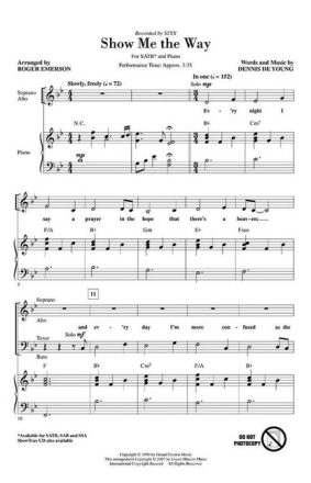 Show me the Way for mixed choir and piano choral score
