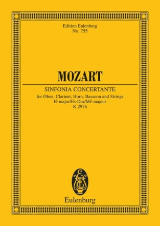 Sinfonia concertante Es-Dur KV297b f�r Oboe, Klarinette, Horn, Fagott und Streicher Studienpartitur