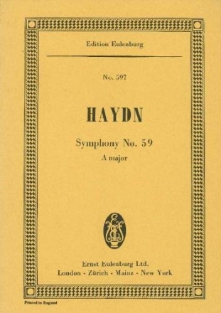 Sinfonie A-Dur Nr.59 Hob.I:59 f�r Orchester Studienpartitur