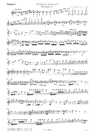 Sinfonie C-Dur Nr.4 f�r Streicher und Bc (2 H�rner ad lib) Violine 1