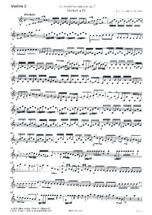 Sinfonie C-Dur Nr.4 f�r Streicher und Bc (2 H�rner ad lib) Violine 2