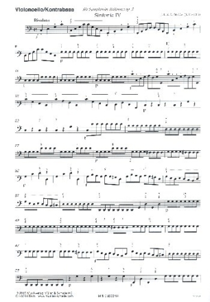 Sinfonie C-Dur Nr.4 f�r Streicher und Bc (2 H�rner ad lib) Violoncello/Kontrabass (beziffert)