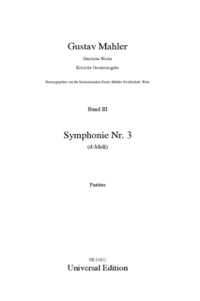 Sinfonie d-Moll Nr.3 f�r Orchester Partitur
