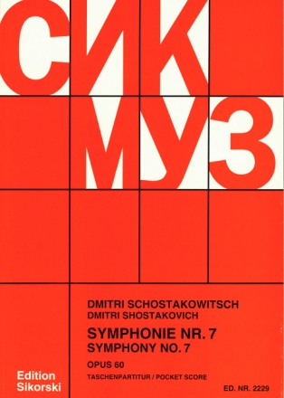 Sinfonie Nr.7 op.60 f�r Orchester Studienpartitur