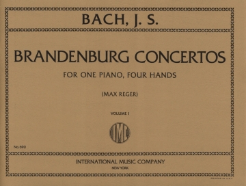 Six Brandenburg Concertos,Vol.1 Nos. 1-3 for piano 4 hands REGER, MAX, ED.