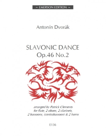 Slavonic Dance op.46,2 for flute, 2 oboes, 2 clarinets, 2 bassoons and 2 horns score and parts