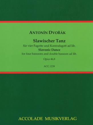 Slawischer Tanz op.46,8 f�r 4 Fagotte und Kontrafagott ad lib. Partitur und Stimmen