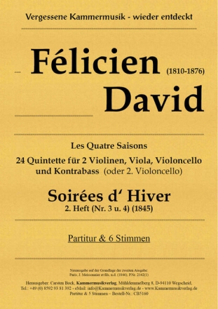 Soir�es d' Hiver Band 2 (Nr.3 und 4) f�r 2 Violinen, Viola, Violoncello und Kontrabass (2. Violoncello) Partitur und Stimmen