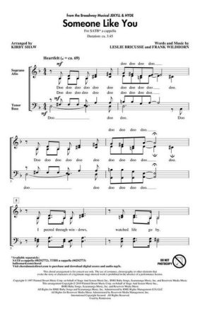Someone like you for mixed choir a cappella choral score