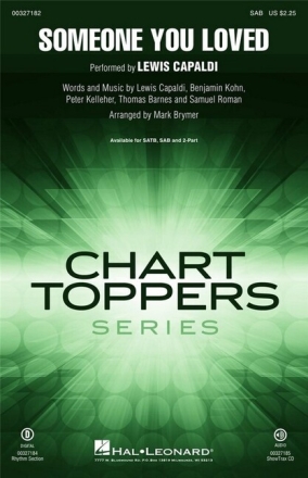 Someone You Loved for mixed choir (SAB) and piano choral score