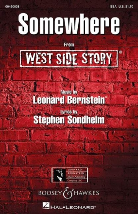 Somewhere from West Side Story f�r Frauenchor (SSA) und Klavier Chorpartitur