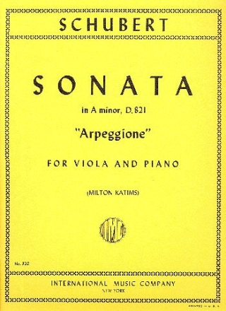 Sonata a minor D821 for arpeggione and piano for viola and piano