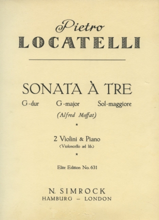 Sonata a tre G-Dur f�r 2 Violinen und Klavier (Vc ad lib)