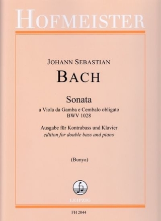Sonata BWV1028 a viola da gamba e cembalo obligato f�r Kontrabass und Klavier
