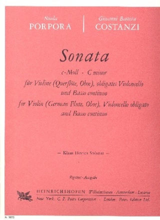Sonata c-Moll f�r Violine, obligates Violoncello und Bc Partitur und Stimmen