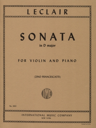 Sonata D major for violin and piano