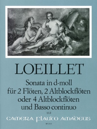 Sonata d-Moll f�r 2 Fl�ten, 2 Altblockfl�ten oder 4 Altblockfl�ten und Bc Partitur und Stimmen